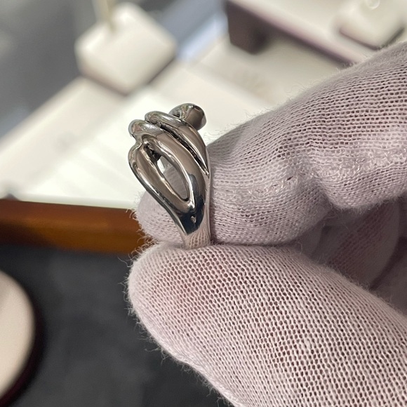 Vintage Sterling silver Modernist Crossover Ring 8.5 - Picture 2 of 8